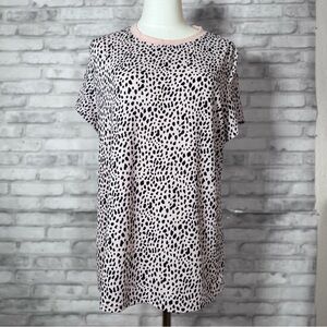 Dalmatian  Black and Light Pink Women's Top